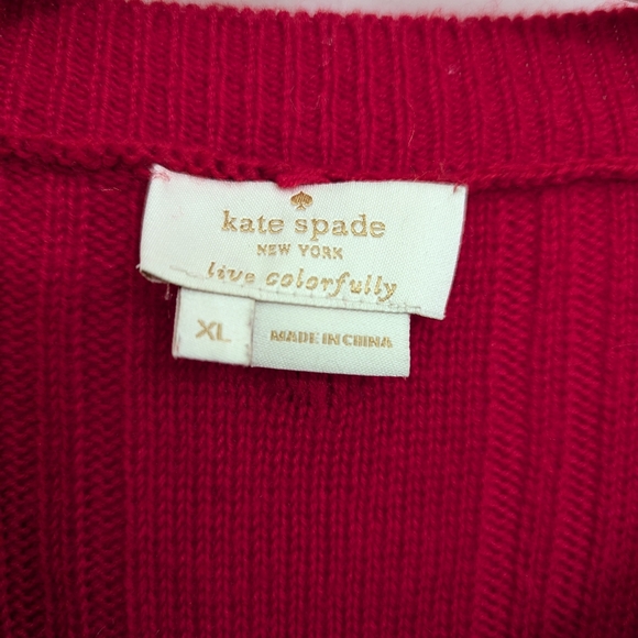 SOLDKate Spade Ruffle+Dot Cherry Red Size XL - Picture 6 of 6